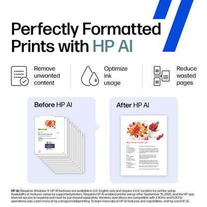 HP DeskJet 2855e Wireless All-in-One Printer, Scanner, Copier