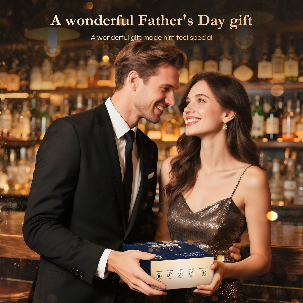 AMZSEAT Electric Whiskey Smoker Kit-Rechargeable Cocktail Smoker Set with 6 Wood Chips-Unique Bourbon Ideal Christmas, Birthday, Gifts for Men, Dad, Husband-Dusk Black 🍁 All In One Marketplace Canada