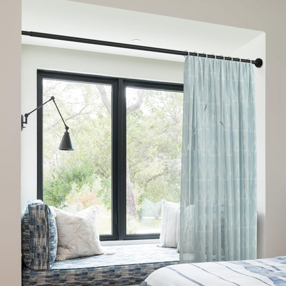SUNALLY Shower Curtain Rod Adjustable 32-75 Inch, Spring Tension Shower Pole Rods Extendable Stainless Steel Telescoping Curtain Rod for Bathroom Windows Closet, No Drilling, No Slip, No Rust, Black - Available at All In One Marketplace Canada