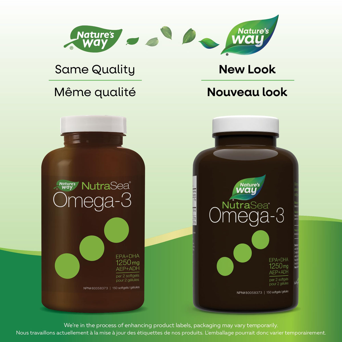 Nature's Way NutraSea Omega 3 Liquid Gels Supplement with Fish Oil – Fresh Mint Flavour – Heart & Brain Support for Adults and Kids Ages 6+ – EPA & DHA, 150 Softgels