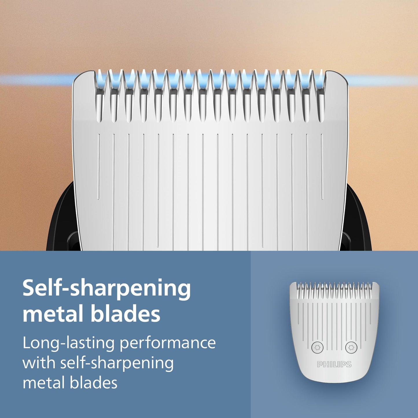 Philips Beard Trimmer 3000 Series - Self-sharpening Metal Blades, 40 Lock-in Settings, Lift&Trim Comb, 100% Waterproof, Battery Indicator, USB Charging, Model BT3660/15 - Available at All In One Marketplace Canada