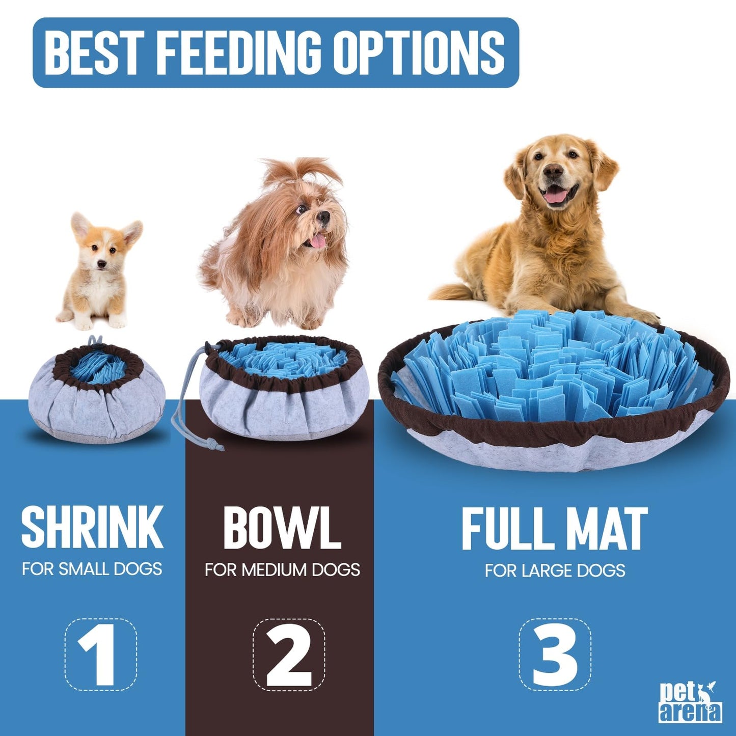 PET ARENA Adjustable Snuffle mat for Dogs, Dog Puzzle Toys, Enrichment Pet Foraging mat for Smell Training and Slow Eating, Stress Relief Interactive Dog Toy for Feeding, Dog Mental Stimulation Toys - Available at All In One Marketplace Canada