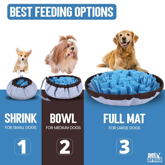 PET ARENA Adjustable Snuffle mat for Dogs, Dog Puzzle Toys, Enrichment Pet Foraging mat for Smell Training and Slow Eating, Stress Relief Interactive Dog Toy for Feeding, Dog Mental Stimulation Toys - Available at All In One Marketplace Canada