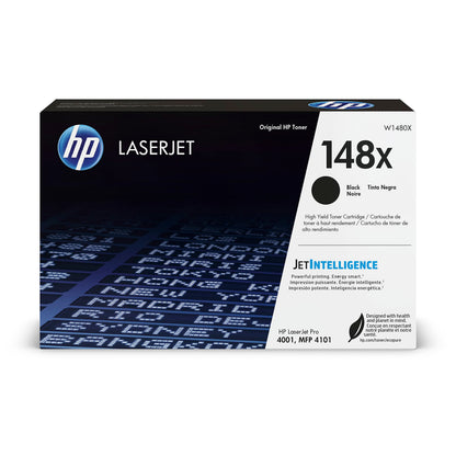 HP Original 148X Black LaserJet Toner Cartridge | This Cartridge Works LaserJet Pro 4001, MFP 4101 | W1480X, Black HP