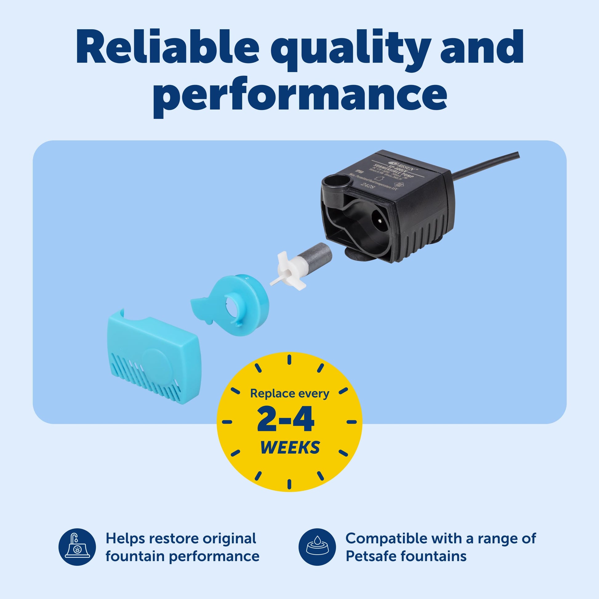 PetSafe Replacement Pump for Pet Drinking Fountains, Compatible with PetSafe Drinkwell Ceramic, Stainless Steel and 360 Dog and Cat Water Dispensers - PAC00-13206 PetSafe