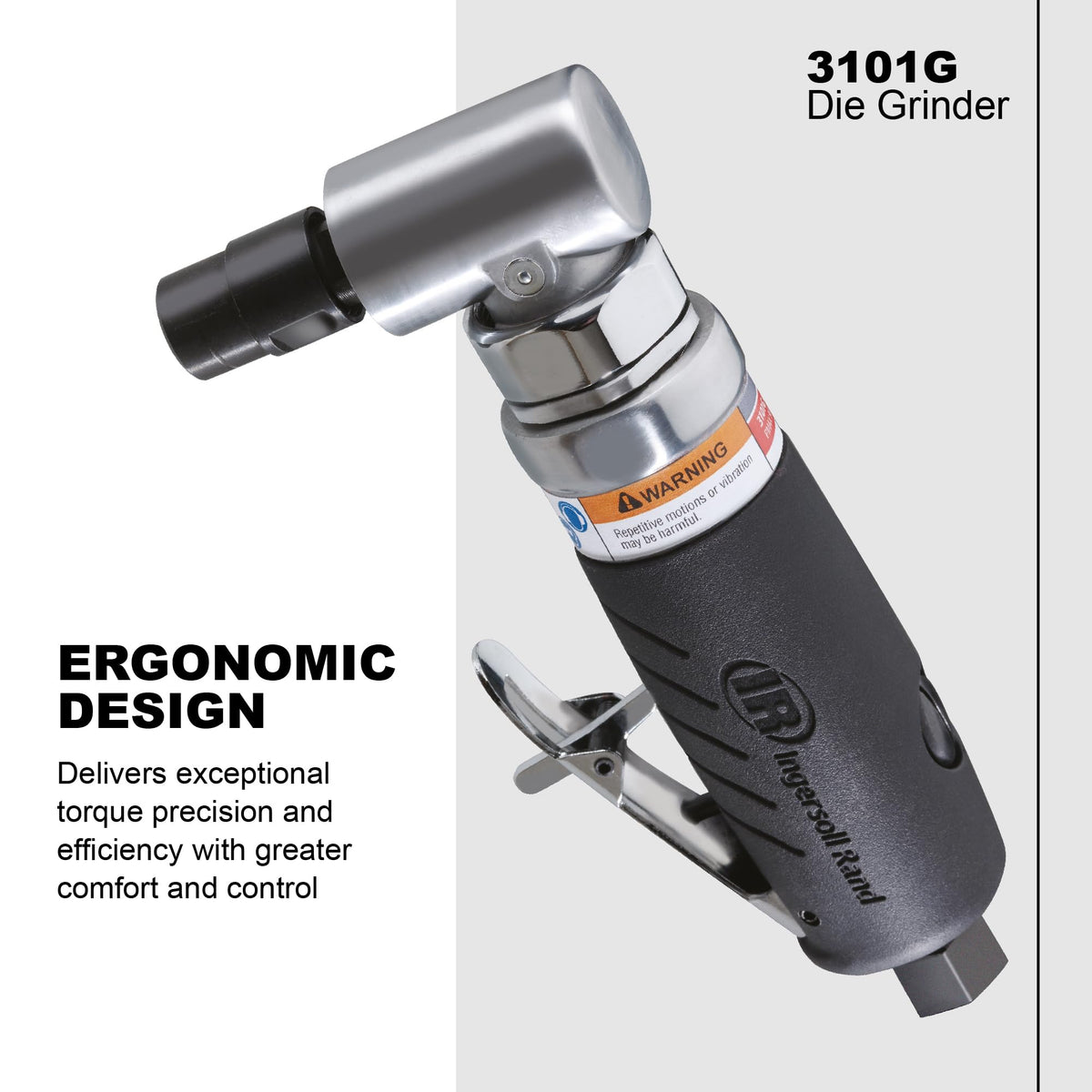 Ingersoll Rand 3101G Air Die Grinder Edge Series – 1/4", Heavy Duty, Right Angle, Ergonomic Grip, Ball Bearing Construction, Lightweight Tool, Black