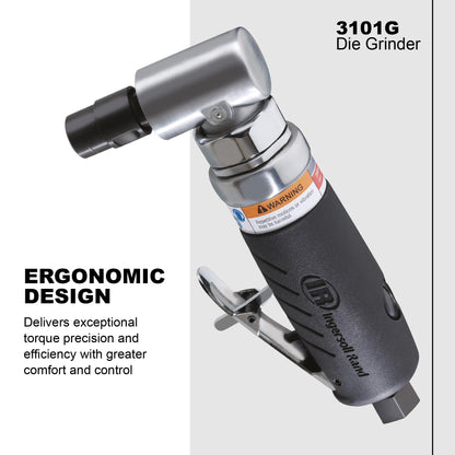 Ingersoll Rand 3101G Air Die Grinder Edge Series – 1/4", Heavy Duty, Right Angle, Ergonomic Grip, Ball Bearing Construction, Lightweight Tool, Black
