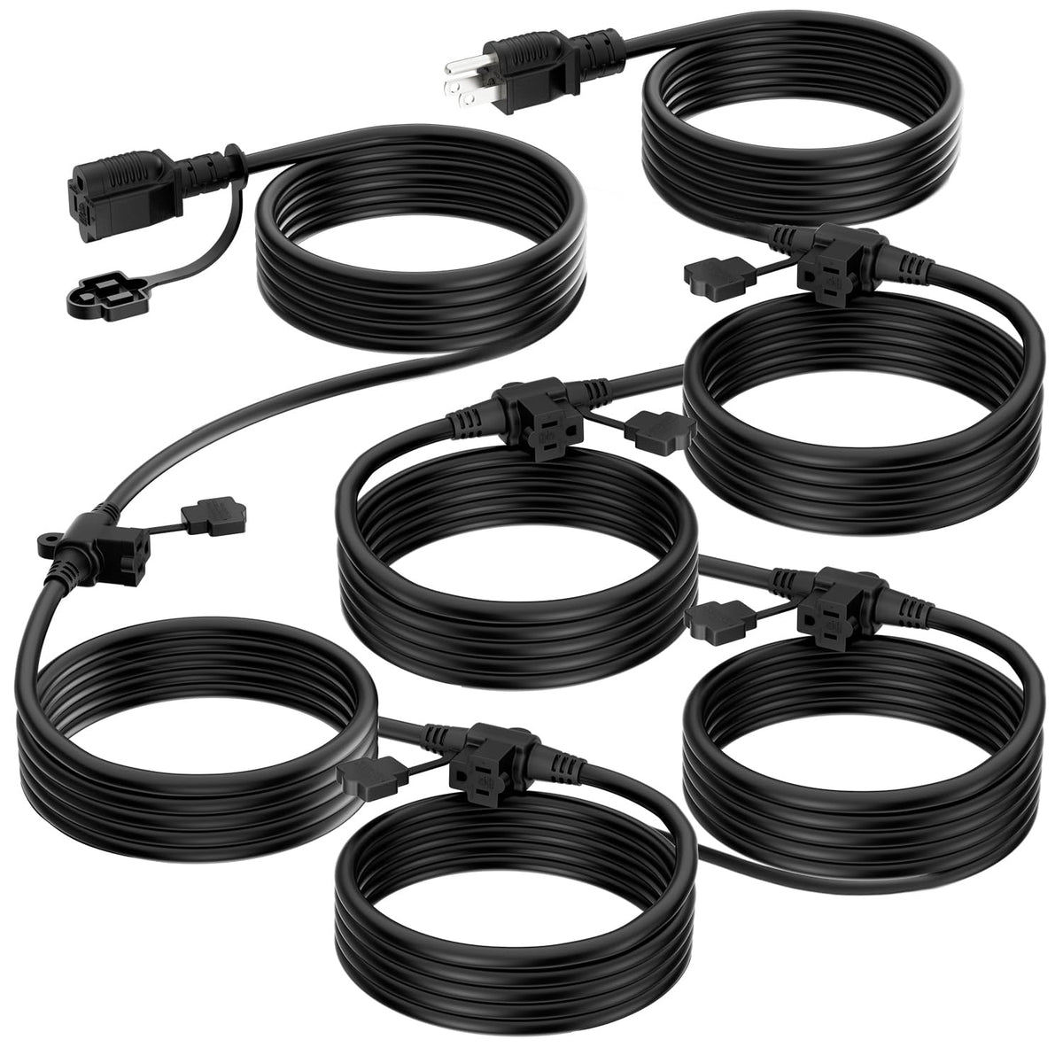 K KASONIC Outdoor Extension Cord 50 FT, Evenly Spaced 6 Outlets, Black 🍁 All In One Marketplace Canada