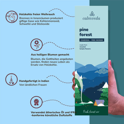 CALMVEDA Pinon Pine Incense Sticks - (80+ Pine Scented Sticks for Christmas Tree) Charcoal Free Natural Incense Non Toxic | Aroma of Fresh Needles & Woody Bark, Perfect Christmas Inscents 🍁 All In One Marketplace Canada