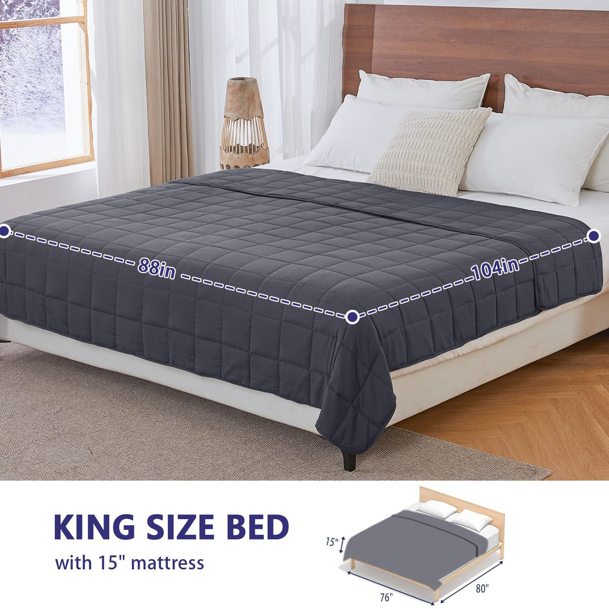 Weighted Blanket for Adults(20lbs,88"×104" Grey) King for 190-210Ibs 🍁 All In One Marketplace Canada