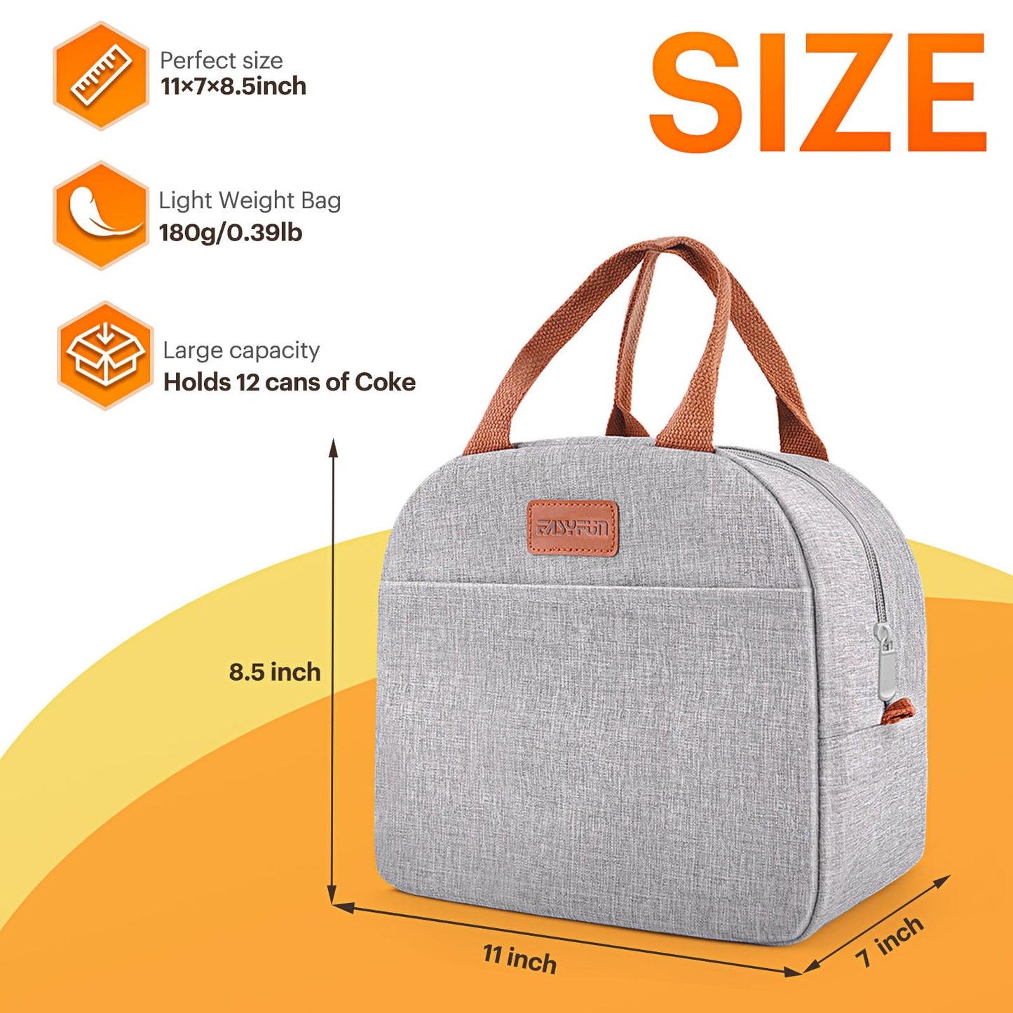 Lunch Bag for Women & Men Adult Insulated Lunch Box, Small Leakproof Cooler Food Lunch Containers Reusable High Capacity Lunch Tote Bags for Work, Travel, Outdoor - Available at All In One Marketplace Canada