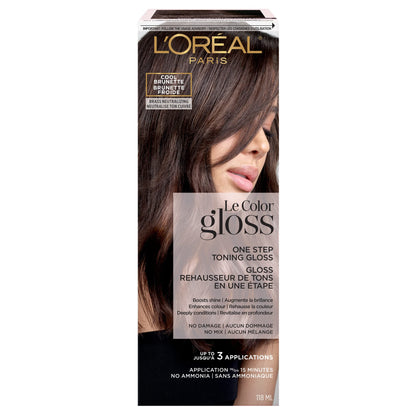 L'Oreal Paris Le Color Gloss One Step Toning Hair Gloss Treatment, Cool Brunette, Enhance Your Shine with this Semi Permanent Hair color, 1 Kit 🍁 All In One Marketplace Canada