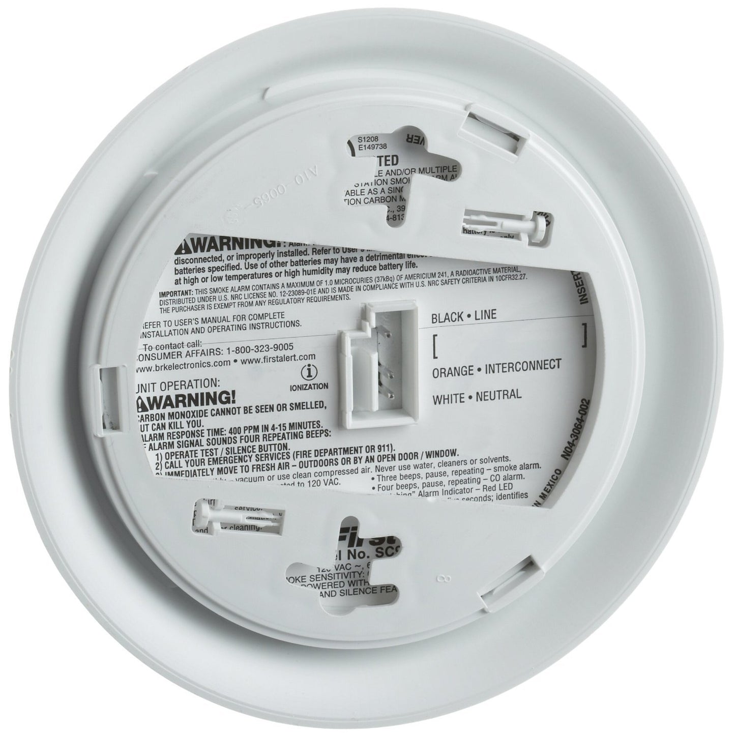 First Alert SC9120BCA Hardwire Combination Carbon Monoxide and Smoke Alarm