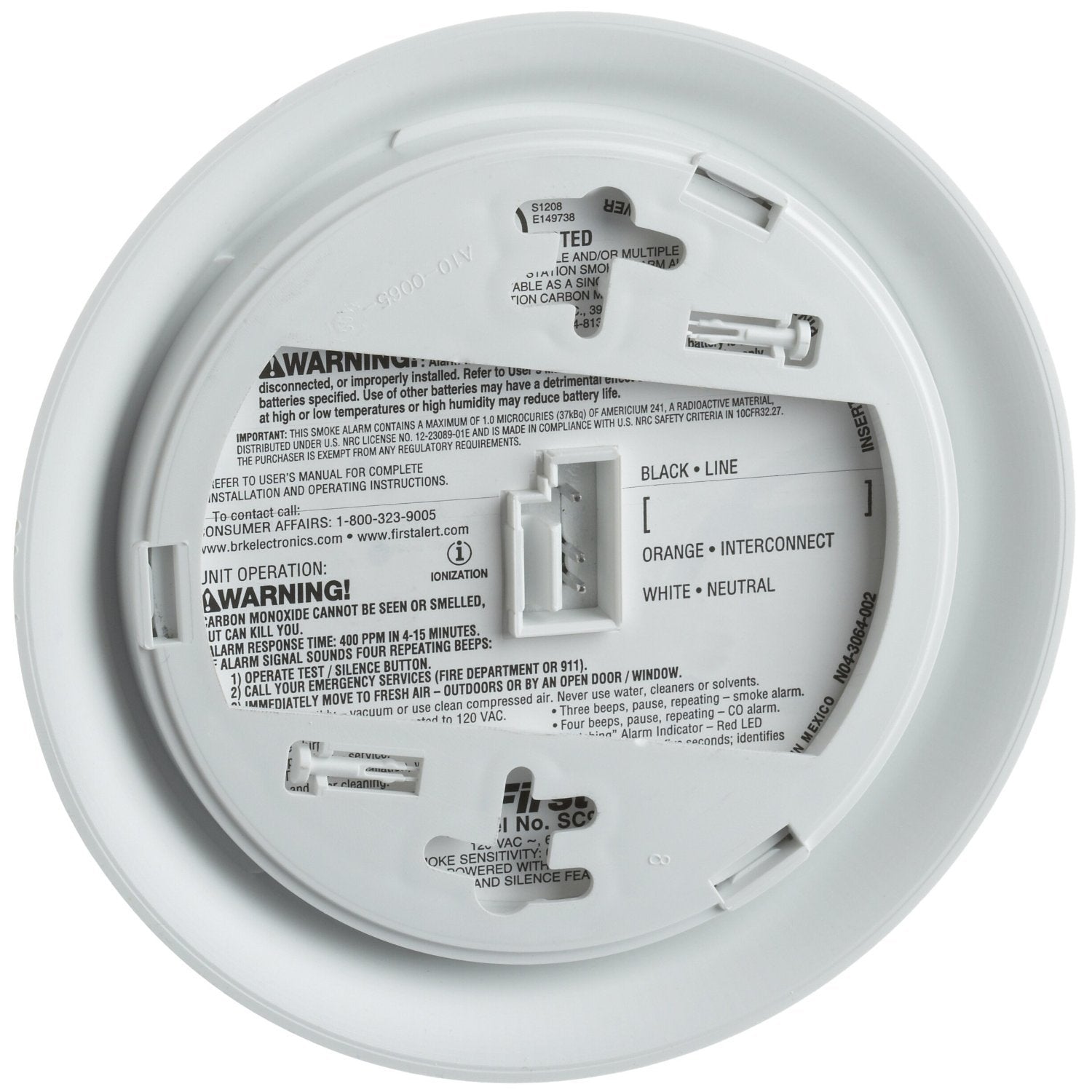 First Alert SC9120BCA Hardwire Combination Carbon Monoxide and Smoke Alarm