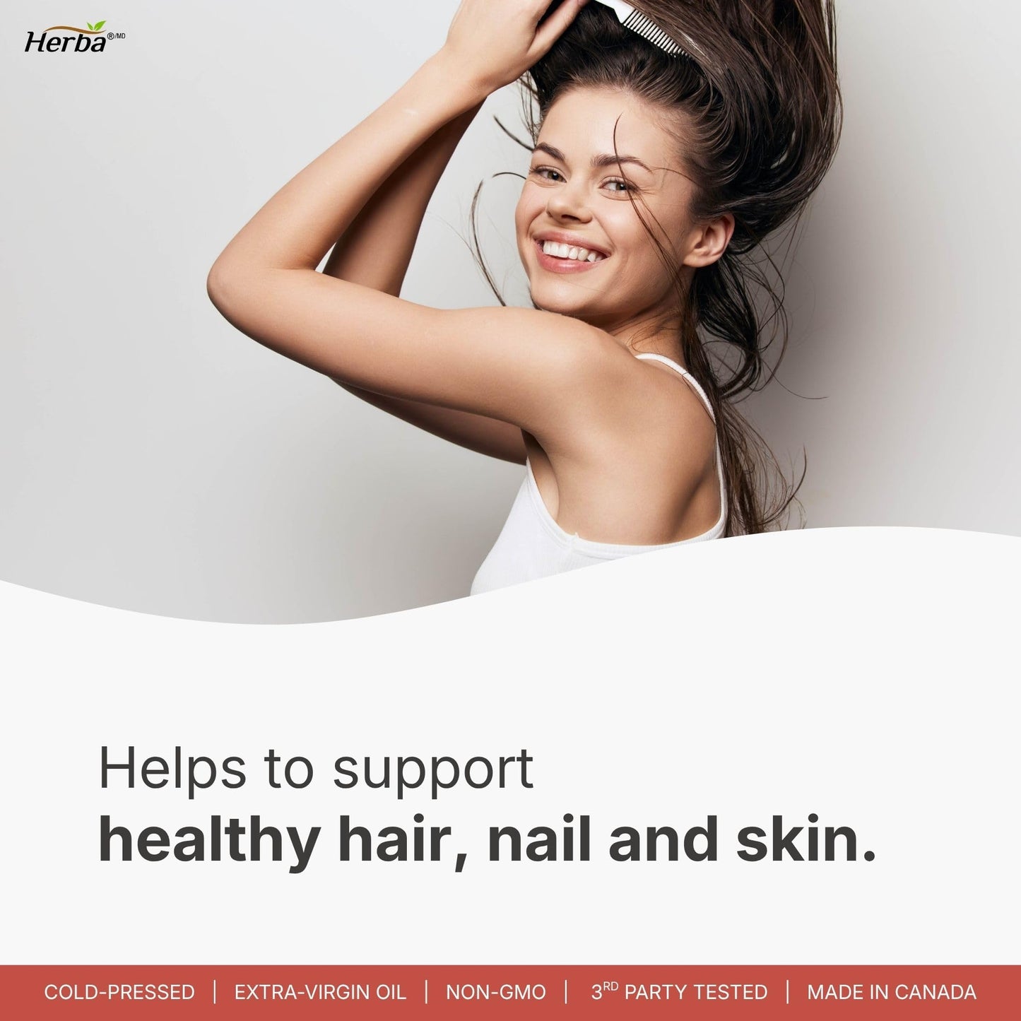Herba Pumpkin Seed Oil Capsules for Hair - 90 Softgels | 3 in 1 with Saw Palmetto and Biotin | Cold Pressed, Extra Virgin, and Non GMO | Made in Canada - Available at All In One Marketplace Canada
