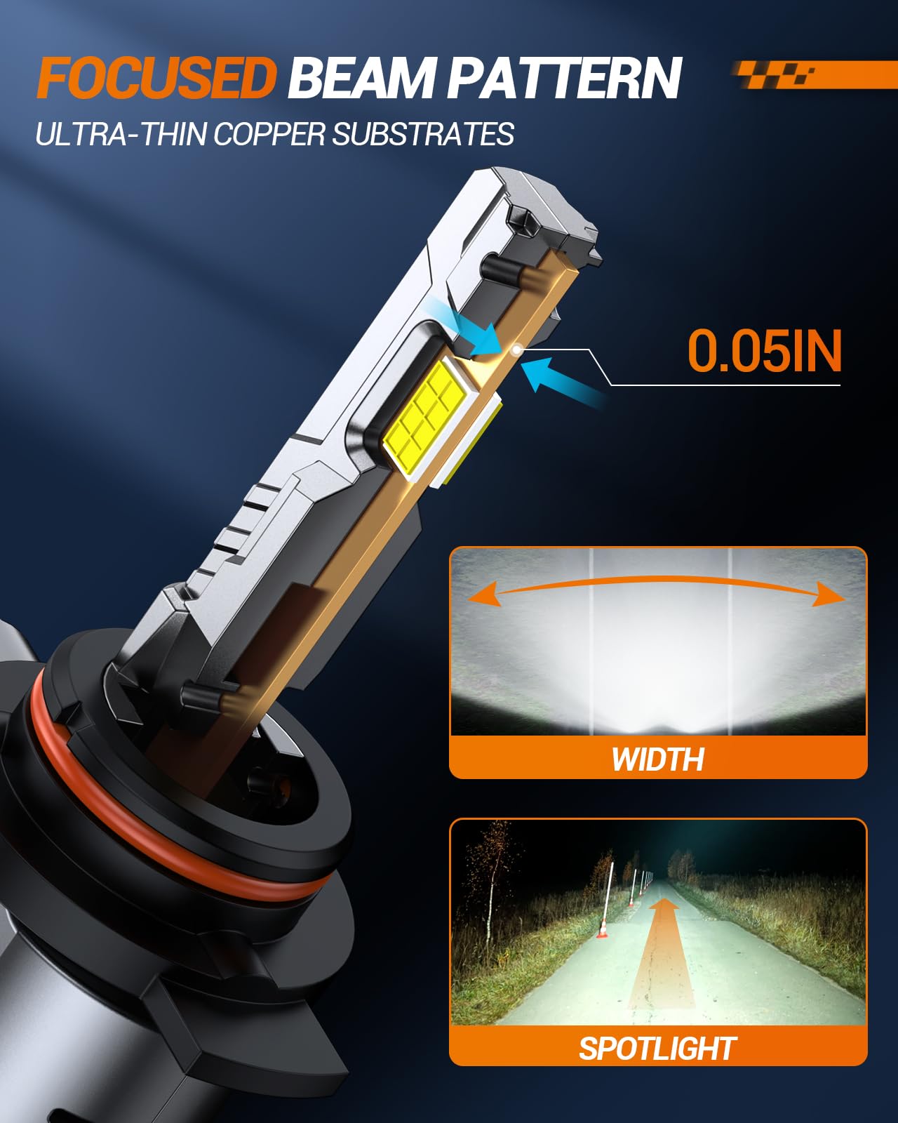 SEALIGHT 2026 Upgraded 9012 LED Headlight Bulbs, 1:1 Design 60,000LM 1000% Brighter 9012 HIR2 LED Bulb, 6500K Cool White, Plug and Play Halogen Replacement, Non-polarity, Pack of 2