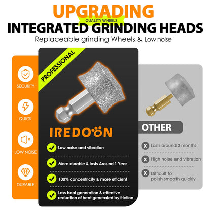 IREDOON Dog Nail Grinder Upgraded - Professional 3-Speed Super Quiet and Low Vibration Electric Pet Nail Grinder with 4 LED Lights - Painless Paws Grooming & Smoothing for Small to Large Dogs (Green)