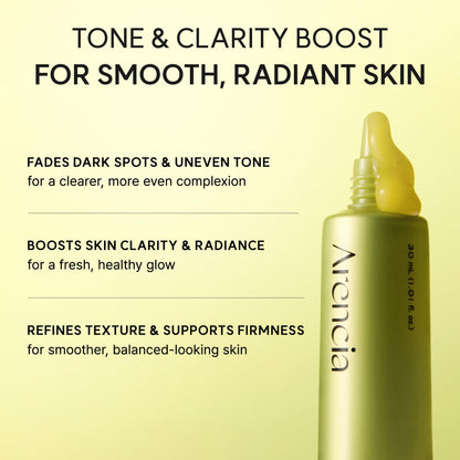 Arencia Vitamin C Booster Shot Serum with Glutathione, Niacinamide and Vitamin E for Dark Spot Care, Fine Lines & Wrinkles, Glass Skin, Korean Skincare 30ml