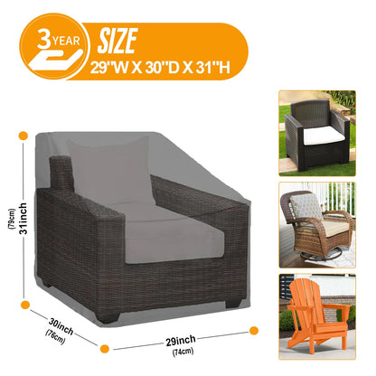 Kipiea 500D Patio Chair Covers Waterproof Winter 2 Pack - Heavy Duty Lawn Outdoor Furniture Chair Covers with Anti UV and No Tears, No Fading (29"W x 30"D x 31"H) 🍁 All In One Marketplace Canada
