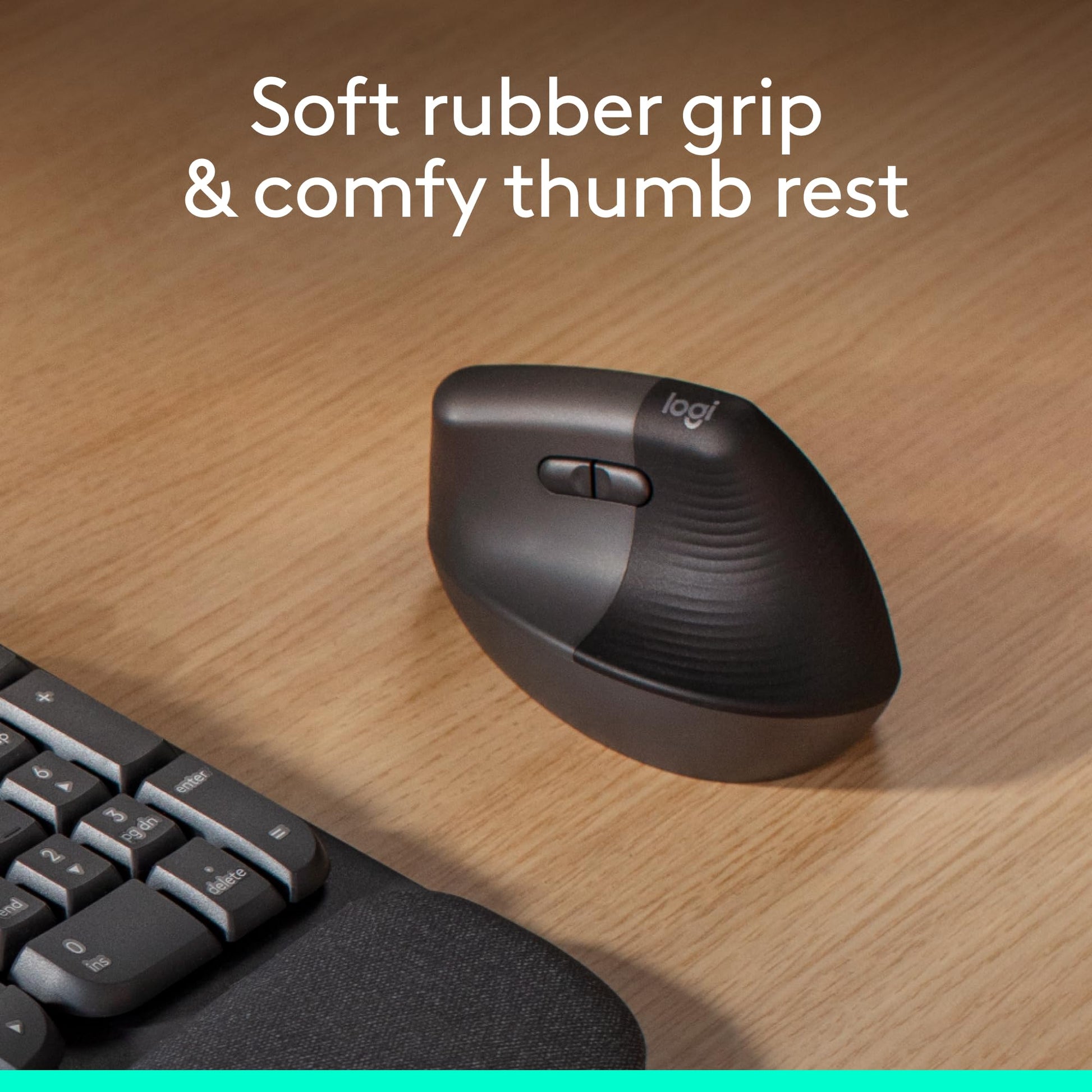 Logitech Lift Vertical Ergonomic Mouse, Wireless, Bluetooth or Logi Bolt USB Receiver, Quiet clicks, 6 Buttons, Compatible with Windows/macOS/iPadOS, Laptop, PC - Graphite - Available at All In One Marketplace Canada