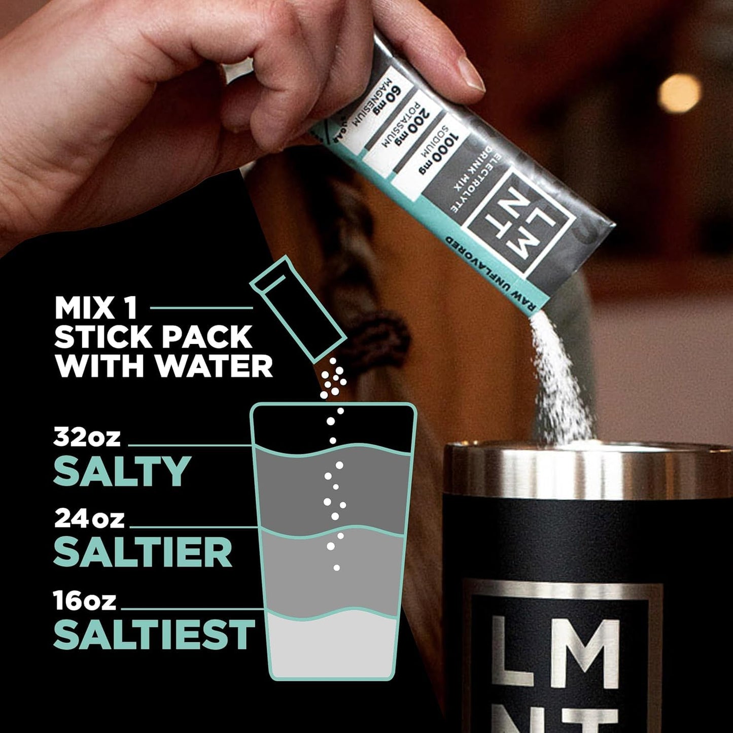 LMNT Keto Electrolyte Powder Packets | Paleo Hydration Powder | No Sugar, No Artificial Ingredients | Raw Unflavored | 30 Stick Packs