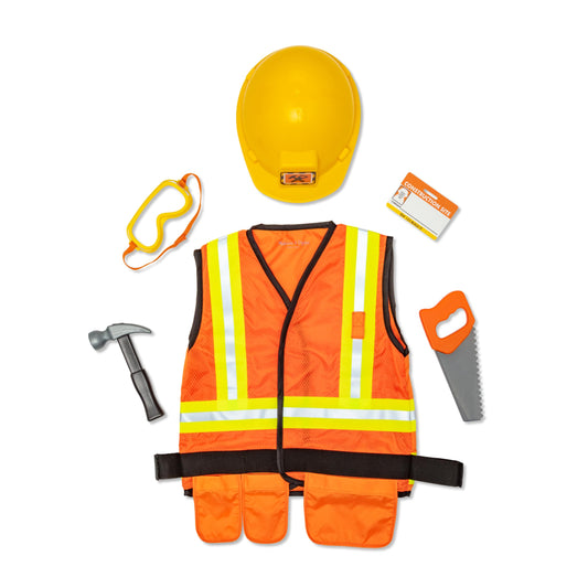 Melissa & Doug Construction Costume, Pretend Play Dress Up Set (6-Pc) Tools, Vest & Accessories, Role Play Toys for Kids 3+ - Available at All In One Marketplace Canada