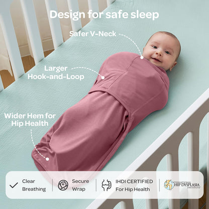 Momcozy Baby Swaddle, Quiet Fastener Swaddle Suitable for Infant 0-3 Months, New-Parent-Friendly Sleep Sack, Reduce Startle Reflex, Newborn Boys Girls Registry Essentials, 2-Pack, Bloom