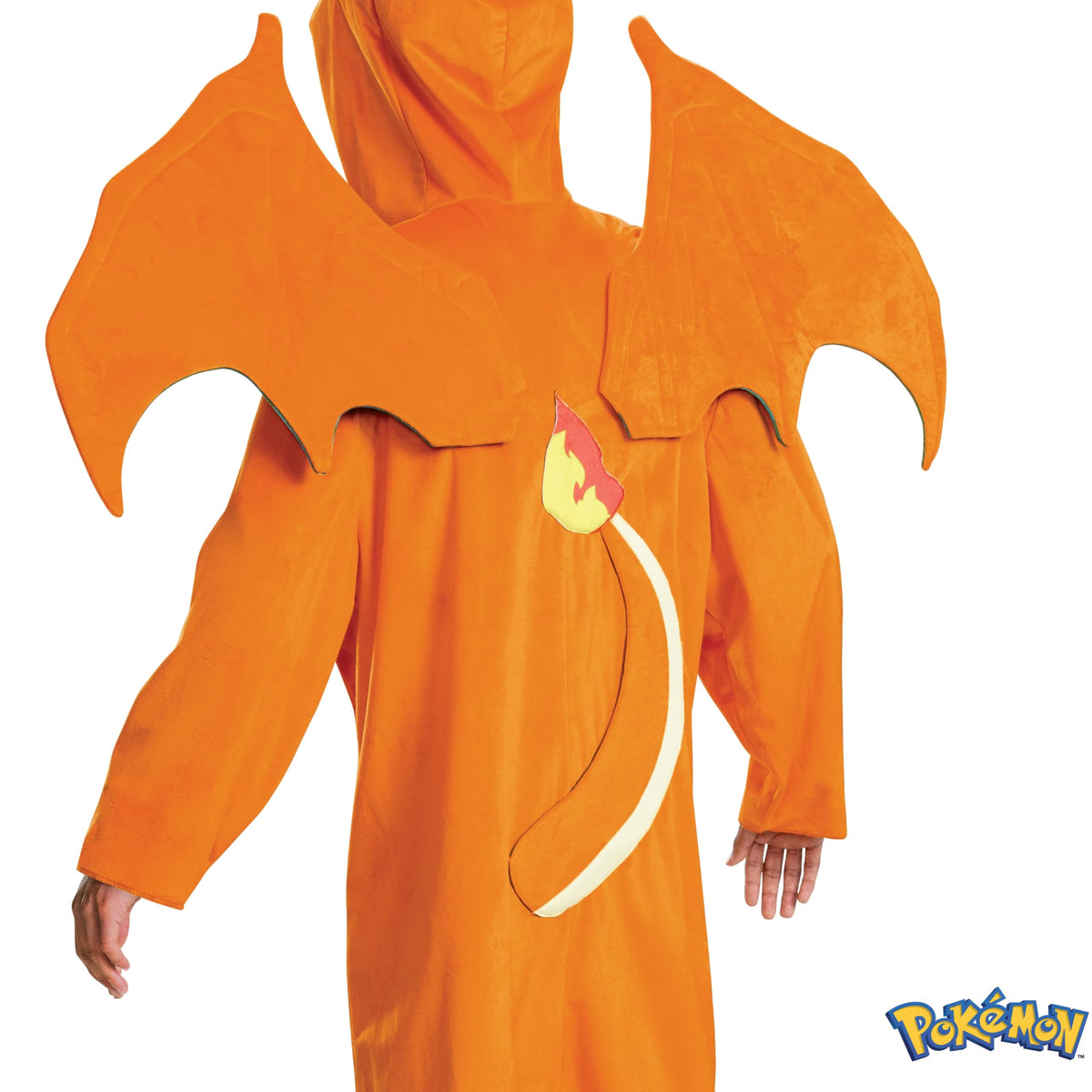 Déguisement de luxe officiel Pokémon Dracaufeu pour adulte (unisexe) pour Halloween avec ailes, taille M (38-40)