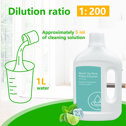 Floor Cleaning Solution for Dreame L40 Ultra/L50 Ultra/X50 Ultra/L10s Ultra Gen 2/X40 Ultra and Other L/X/Aqua/Matrix Series Robot Vacuum Cleaners, Multi-Surface Floor Cleaner Liquid, Fits MOVA, 1L - Available at All In One Marketplace Canada