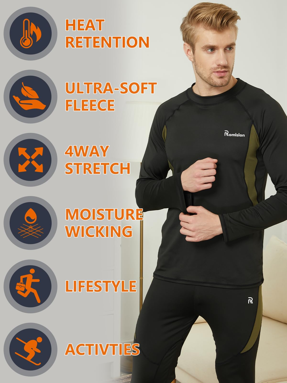 Thermal Underwear for Men Long Johns Hunting Base Layer Set Black M 🍁 All In One Marketplace Canada