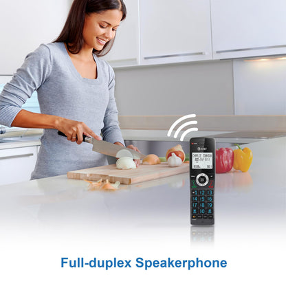 AT&T GL2101-2 DECT 6.0 Cordless Home Phone 2-Handset with Call Block, Caller ID, Full-Duplex Handset Speakerphone, 2" White Backlit Display, Lighted Keypad, Graphite & Black AT&T