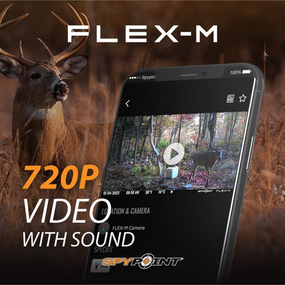 SPYPOINT Flex-M Cellular Trail Camera - Best Value in Hunting Accessories, No WiFi Needed & GPS-Enabled, Hunting Night Vision, IP65 Water-Resistant, 28MP Photos, 720p Videos + Sound (Pack of 1) - Available at All In One Marketplace Canada
