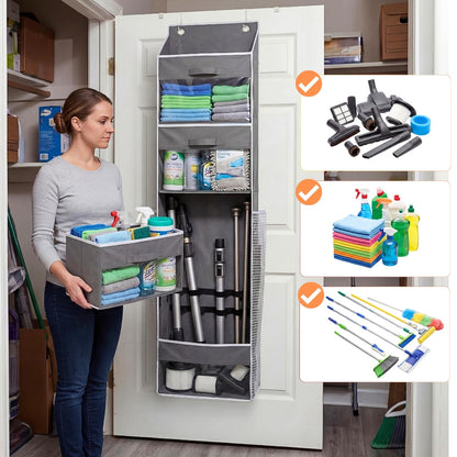 Over Door Wrapping Paper Organizer Storage with 3 Removable Drawers & Side Pockets – Dual Use Design with Elastic Straps – Christmas Gift Wrap Storage for Ribbons, Bows, Ornament and Other Tools 1Pack 🍁 All In One Marketplace Canada