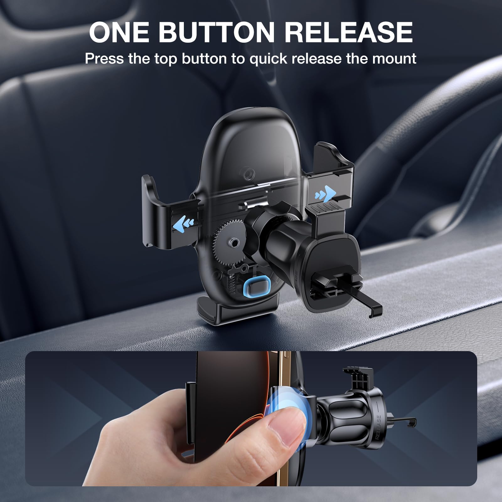 Miracase Phone Holder for Car Vent【2026 Wider Clamp & Metal Hook】 Car Phone Holder Mount for Vent Clip Hand Free Cell Phone Car Mount for iPhone 17 Pro Max 16 15 14 13 12 Samsung S25 Car Accesorries - Available at All In One Marketplace Canada
