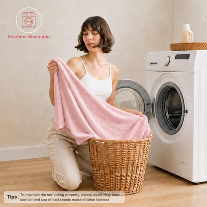 Softan Fleece Sheets, Soft as Flannel, Queen, Pale Pink 🍁 All In One Marketplace Canada
