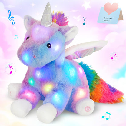 CozyWorld Musical Light up Rainbow Unicorn Stuffed Animal Singing Plush 🍁 All In One Marketplace Canada