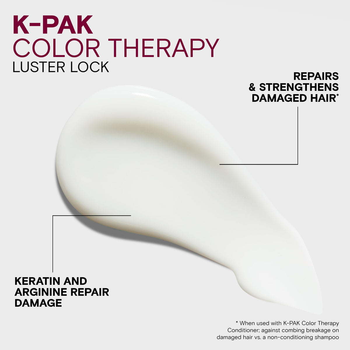 Joico K-PAK Color Therapy Luster Lock Instant Shine & Repair Treatment, Conditioning Detangler with Argan and Keratin, Sulfate Free, 150mL