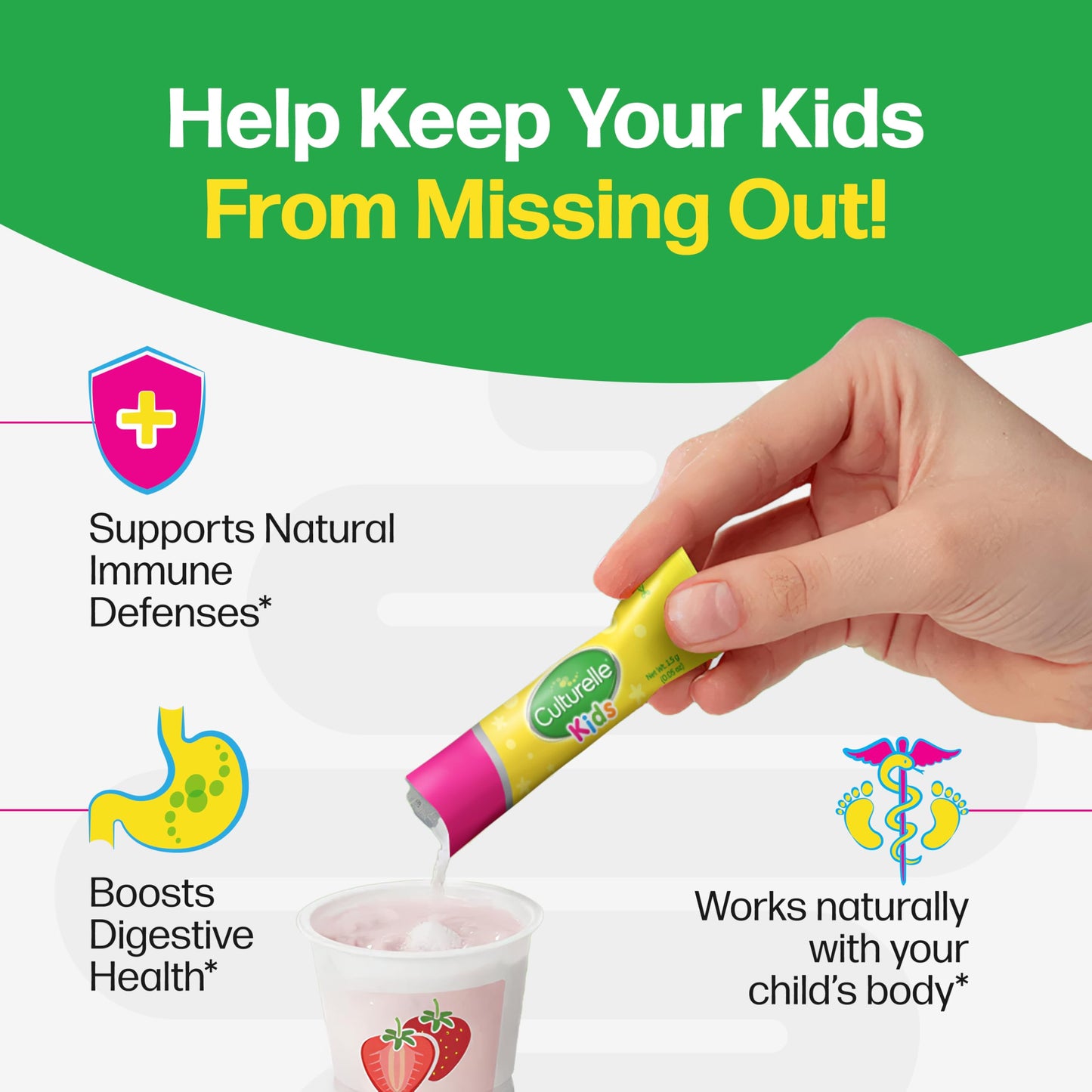 Culturelle Kids Daily Probiotic Packets for Kids | With 100% Naturally Sourced Lactobacillus GG Strain †††††† | Most Clinically Studied Probiotic | Pediatrician Recommended † | 30 Count Packets 🍁 All In One Marketplace Canada