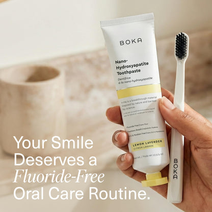 Boka Fluoride Free Toothpaste, Nano Hydroxyapatite Toothpaste, Appropriate for Sensitive Teeth - for Adult Oral Care - Lemon Lavender Flavor, 4 Fl Oz (113g) 1Pk