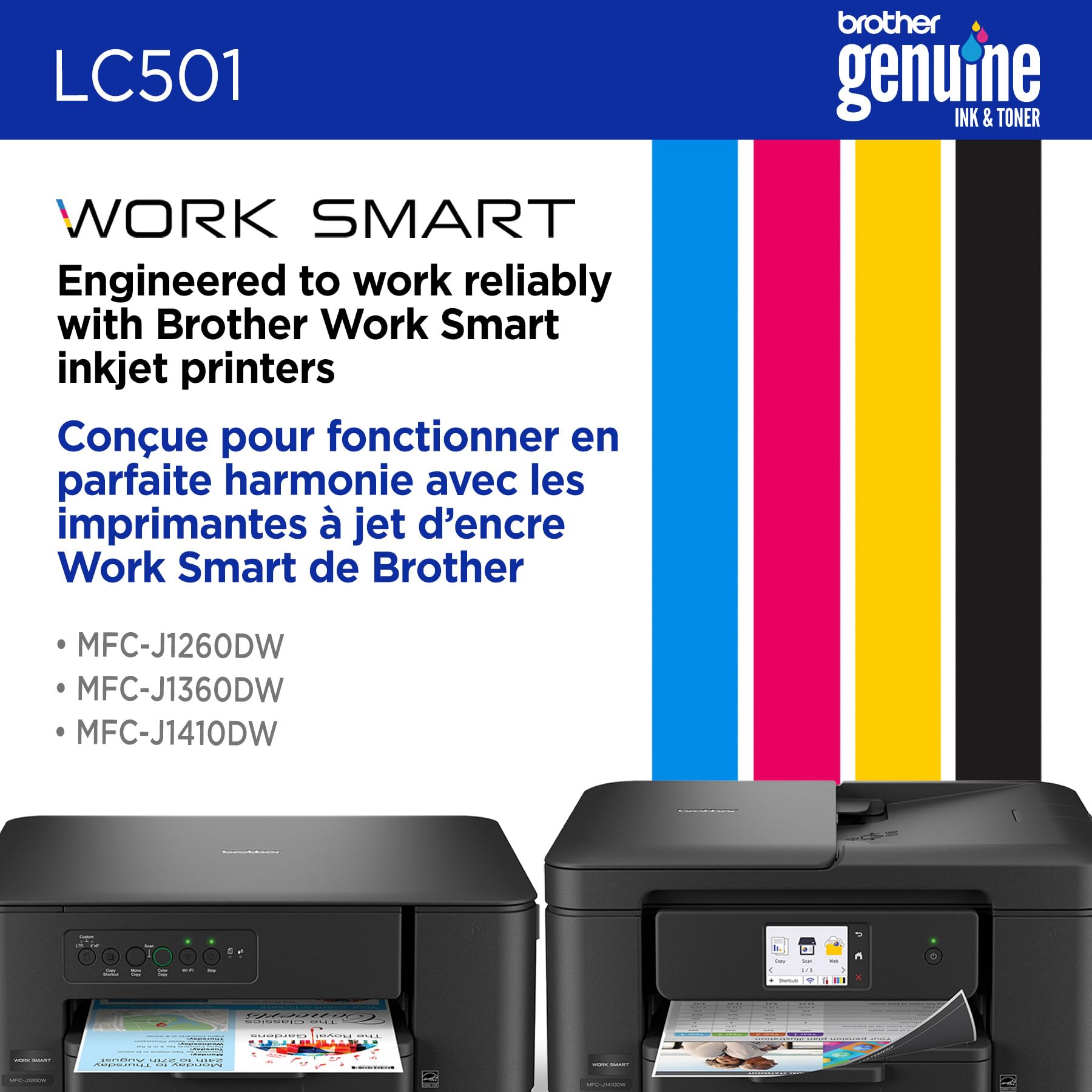 Brother Genuine LC501BKS Standard Yield Black Ink Cartridge for Brother Printer MFC-J1260DW, MFC-J1360DW, MFC-J1410DW Brother