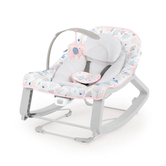 Ingenuity Keep Cozy 3-in-1 Grow with Me Vibrating Baby Bouncer Seat & Infant to Toddler Rocker, Vibrations & Toy Bar, 0-30 Months Up to 40 lbs (Pink Burst) 🍁 All In One Marketplace Canada Ingenuity