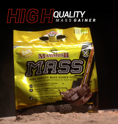 MAMMOTH MASS Weight Gainer Protein Powder - High Calorie Muscle Building Shake, Vanilla, 15 lb