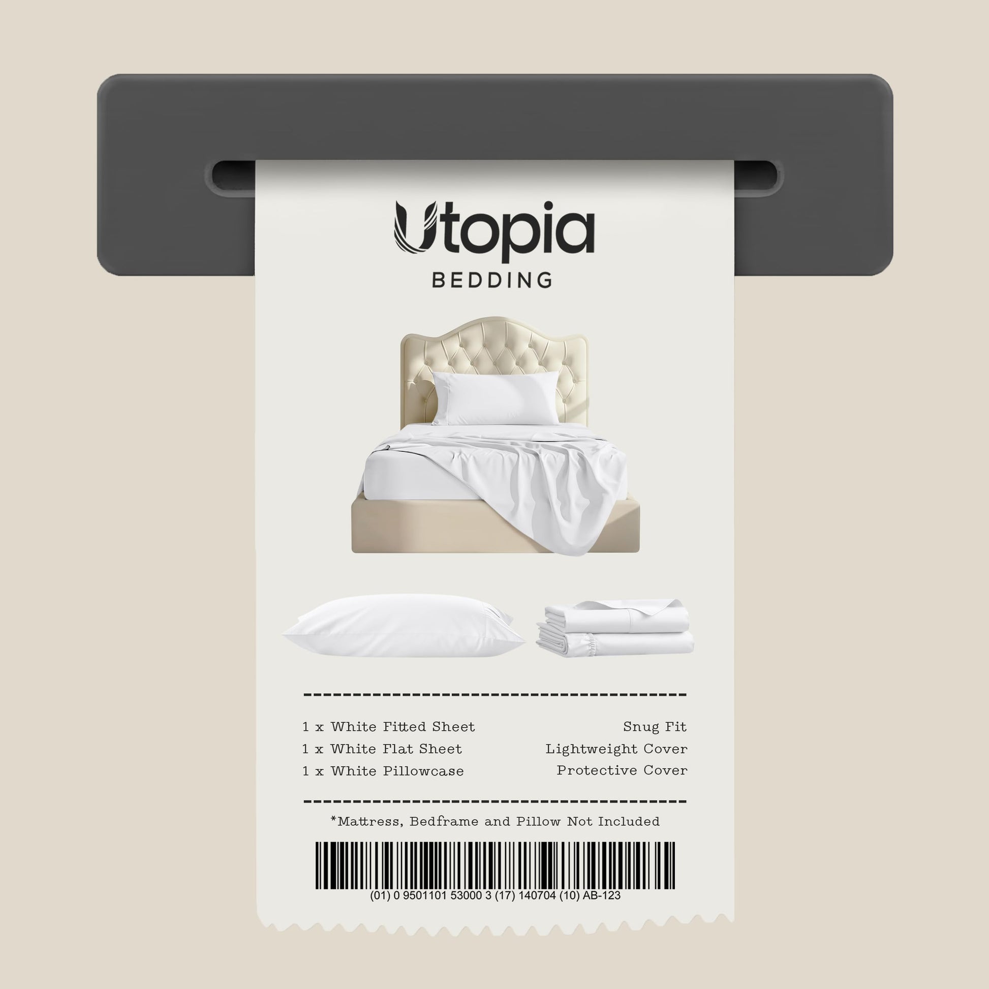 Utopia Bedding Twin/Single Bed Sheets - 3 Piece Twin Size Cooling Sheet Set - Hotel Luxury Soft Breathable Microfiber, Oeko-TEX, Deep Pocket Easy Fit & Care, Fade & Wrinkle Resistant, White