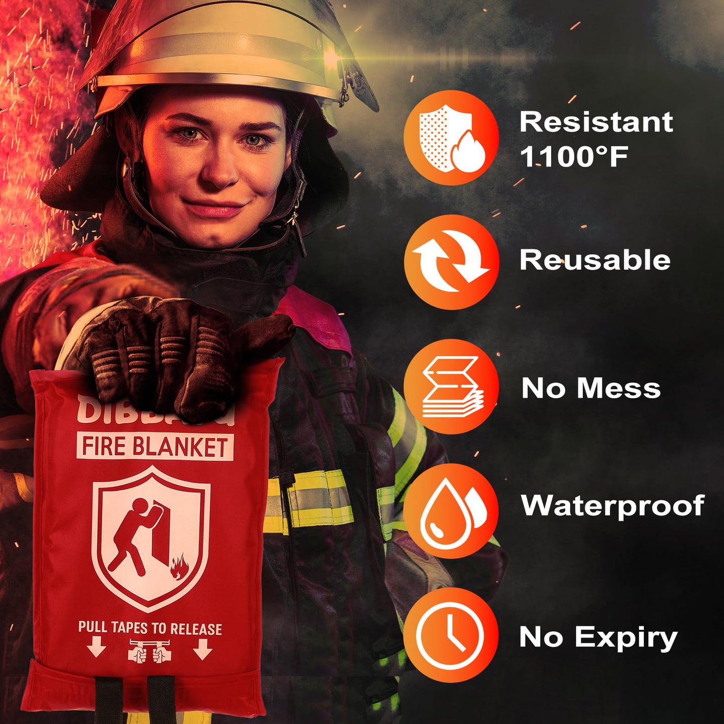 Fire Blanket for Home and Kitchen,Emergency for Small Fire,Reused,Easy Use - Available at All In One Marketplace Canada