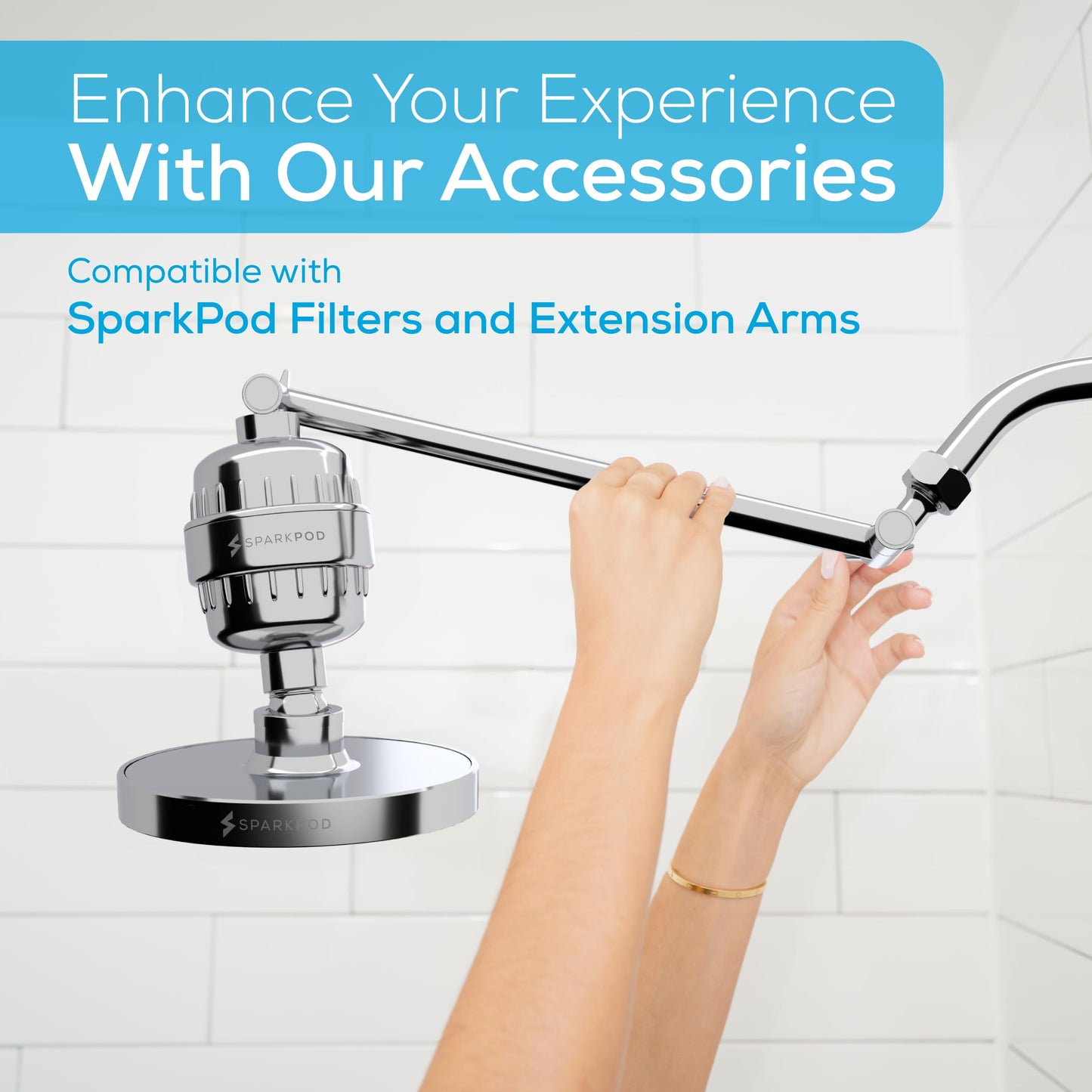 SparkPod Shower Head - High Pressure Rain - Premium Quality Luxury Design - 1-Min Install - Easy Clean Adjustable Replacement for Your Bathroom Shower Heads (Luxury Polished Chrome, 6 Inch Round) - Available at All In One Marketplace Canada
