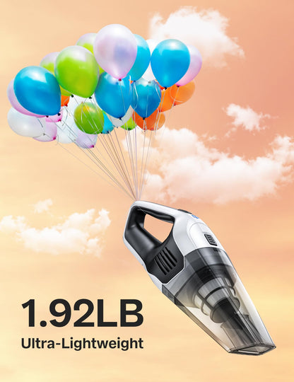 Handheld Vacuum Cleaner, Powerful Suction Portable Lightweight Hand Held Vacuum Cordless with 25-30Mins Long Runtime Rechargeable Battery Quick Charge for Home, Car, Carpet Stairs, Pet Hair Cleaning - Available at All In One Marketplace Canada
