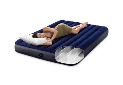 INTEX 64759E Dura-Beam Standard Downy Air Mattress: Fiber-Tech – Queen Size – 10in Bed Height – 600lb Weight Capacity – Pump Sold Separately