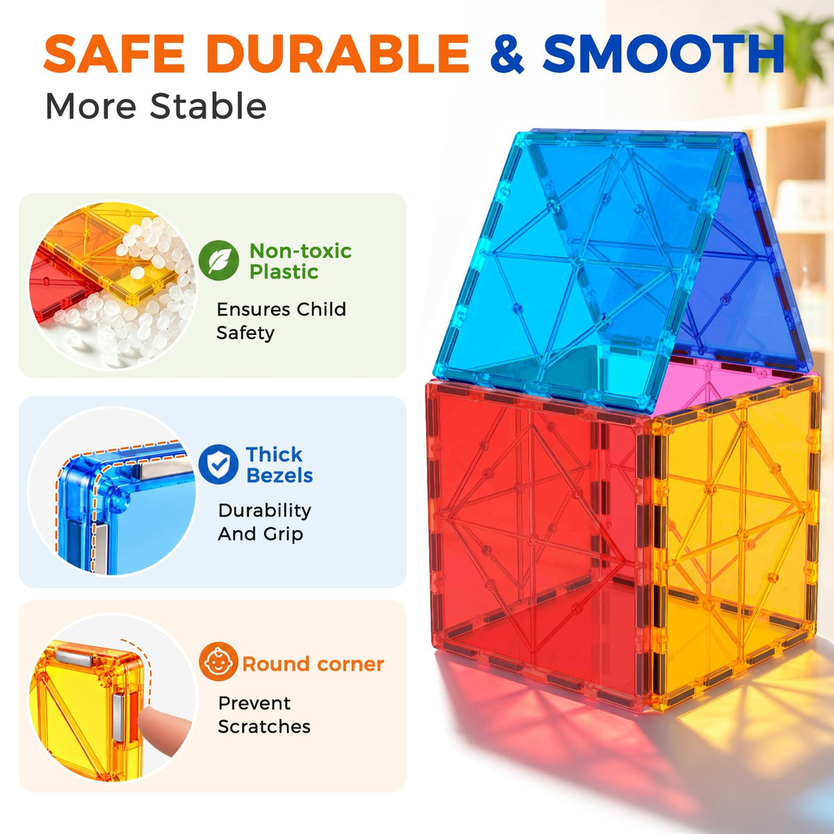 Qltytoy Large Magnetic Tiles Kids Toys, 8PCS Jumbo Magnetic Building Blocks 🍁 All In One Marketplace Canada