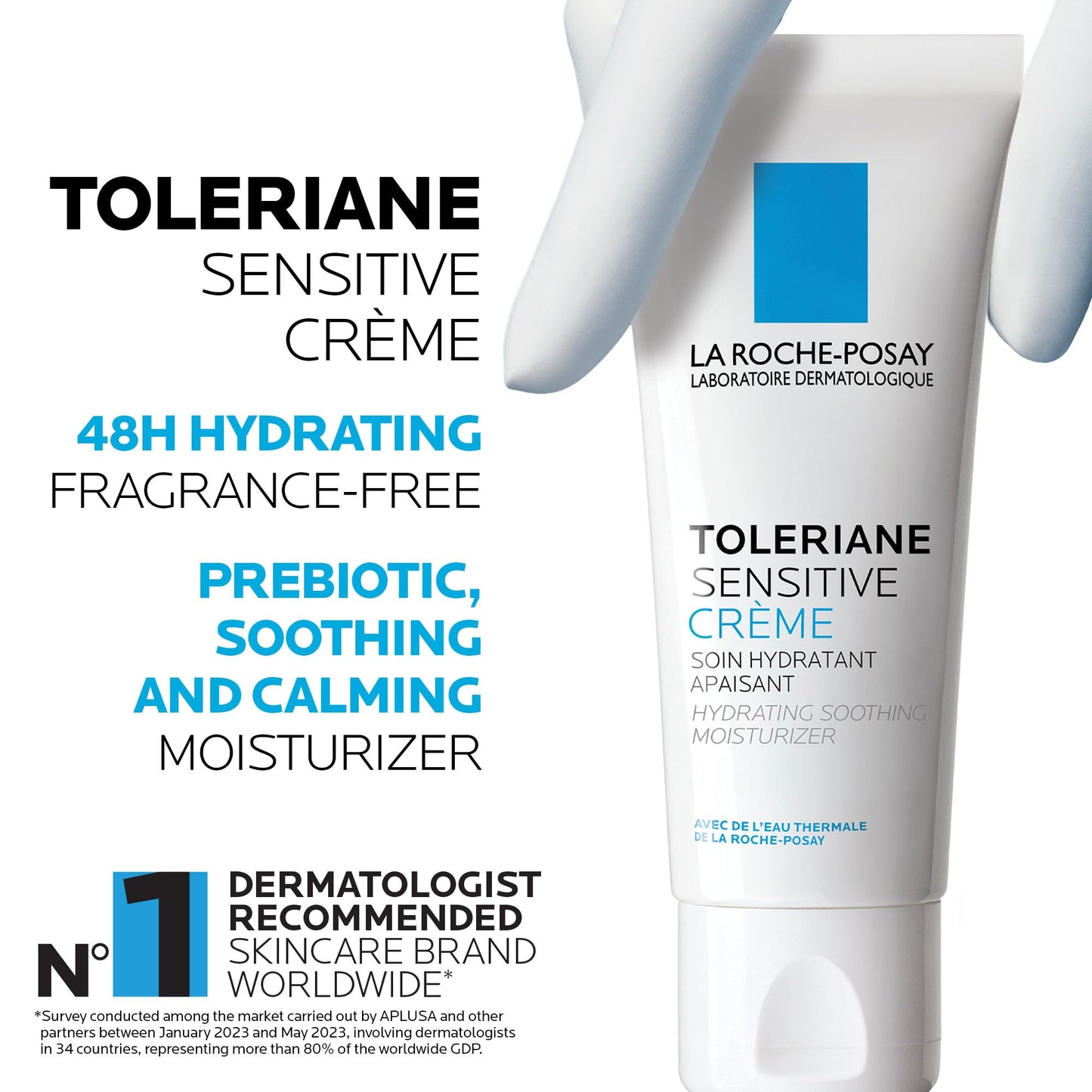 La Roche-Posay Face Moisturizer for Sensitive Skin, Toleriane Sensitive Face Cream with Niacinamide and Ceramides, for Normal to Combination Skin, Alcohol Free, Fragrance Free, 40mL