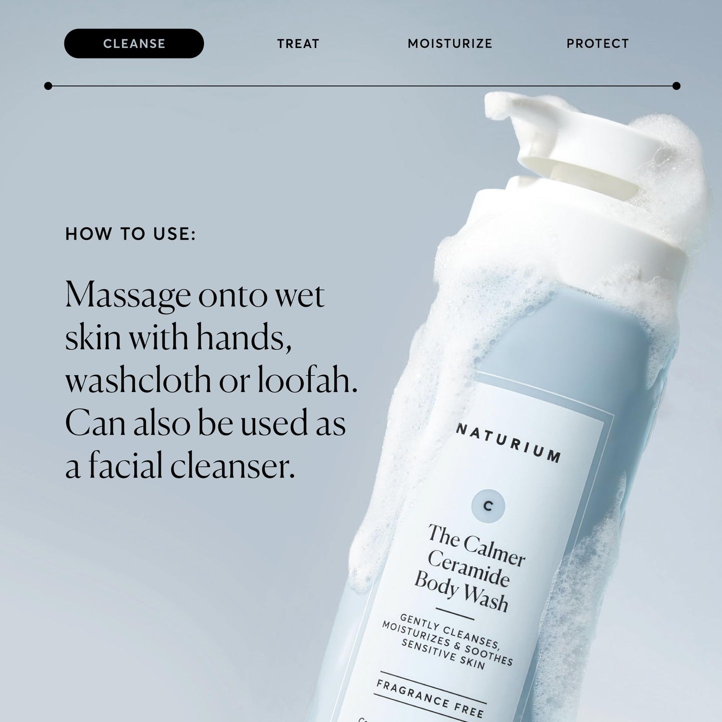 Naturium The Calmer Ceramide Body Wash, Fragrance-Free, Cleansing & Moisturising for Dry, Sensitive Skin, Dermatologist-Tested, Paraben & Cruelty-Free, 500 mL / 16.9 fl oz